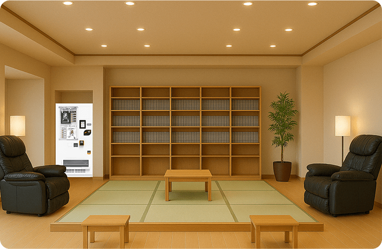 温浴施設のロビー・休憩スペース設置イメージ