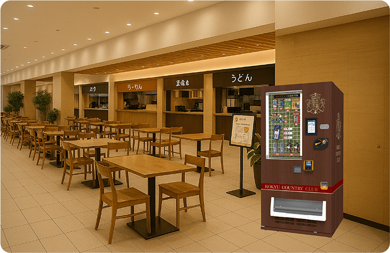 総合ショッピングモールの共有スペース・フードコート付近設置イメージ