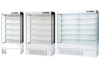 オープンショーケースが３台並んでいるイメージ